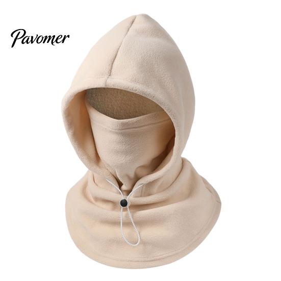 Winter Face Mask Unisex Flannel Balaclava with Drawstring, Warm Ski Hat, Fleece Lined Windproof Cold Season Travel Accessory Neck Warmer for