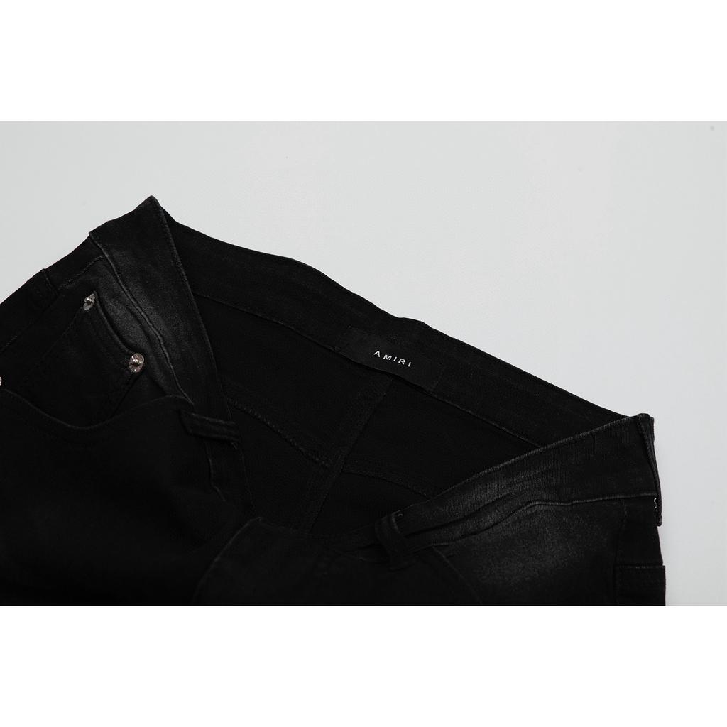 M51 Blugi Trendy Stil American pentru Bărbați și Femei cu Petice din Material Textil, Găuri, Broderie, Pantaloni Casual și la Modă High Street