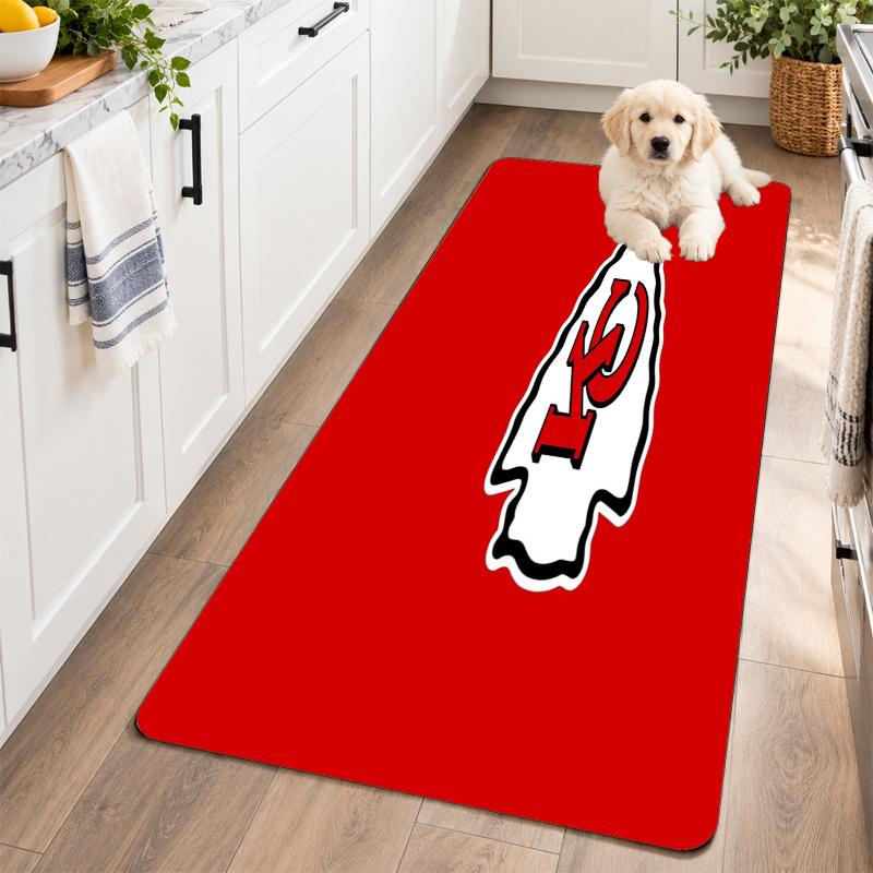 Flannel Kitchen Mat Kansas City Chiefs Soft Area Rug Non Slip Floor Carpet Home Decoration