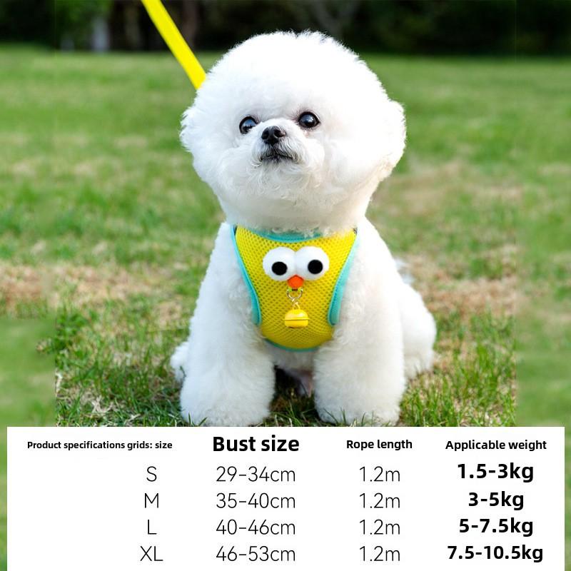 Summer Grid Breathable Leash Dog Chest Strap Vest Type Anti-bite Dog Chain Rope Dog Rope Pet Chest Back