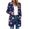 Women's Lightweight Long Sleeve Open Front Cardigans Long Sleeve Lightweight Vintage Printed Coat With Pockets