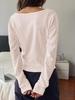 Di Yun Women's Casual Long Sleeve Base Shirt - European & American Style, 2025 Autumn/Winter Collection.