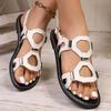 2026 Summer Women Sandals Ladies Flat Heels Clip-toe Casual Rome Sandals Ankle Buckle Strap Female Flat Heels Beach Shoes