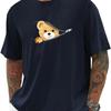 Cartoon cute bear print summer 100% pure cotton comfortable top 2025 sporty comfortable round-neck short-sleeved T-shirt