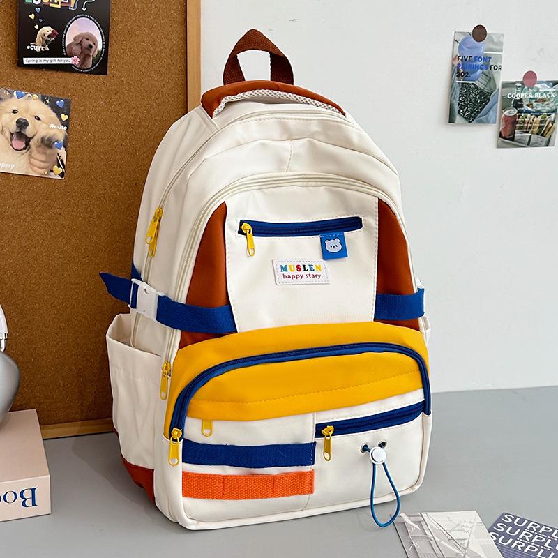 New Japanese ins schoolbag Female Mori contrasting color primary and secondary school student leisure backpack College style student backpack