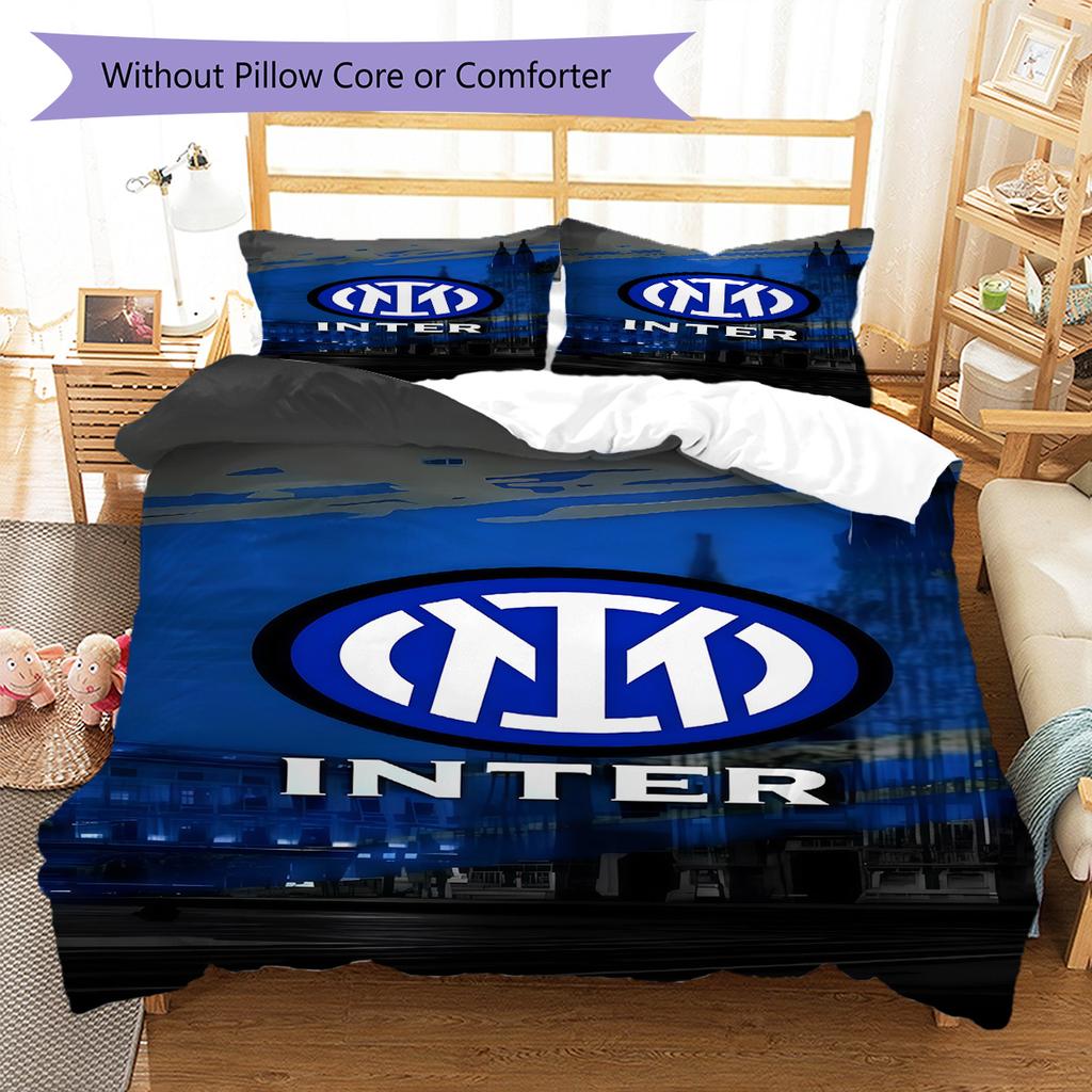 Inter logo  Pattern Bedding Quilt Set Quilt Cover Pillowcase Home Decoration Birthday Gift (1 * duvet cover + 2 * pillowcase, without core)