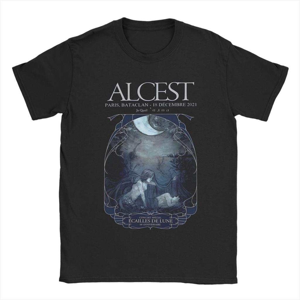Men's French ALCEST Band T Shirts Pure Cotton Clothing Vintage Short Sleeve O Neck Tees Plus Size T-Shirt