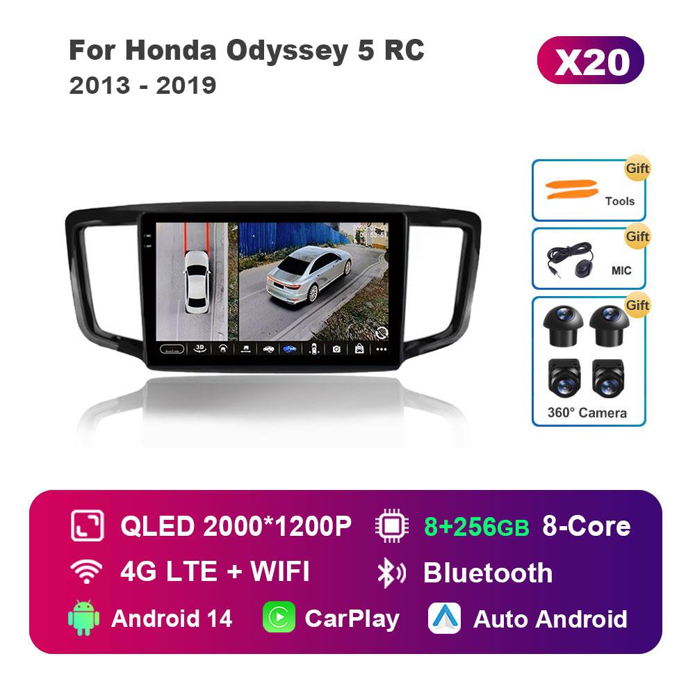 For Honda Odyssey 5 RC 2013 - 2019 Android 14 System Car Radio Multimedia Player DSP Stereo WiFi GPS Navi IPS Screen Auto Tools