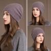 Rabbit Hair Hat Winter Knitted Hat Women's Pullover Wool Hat