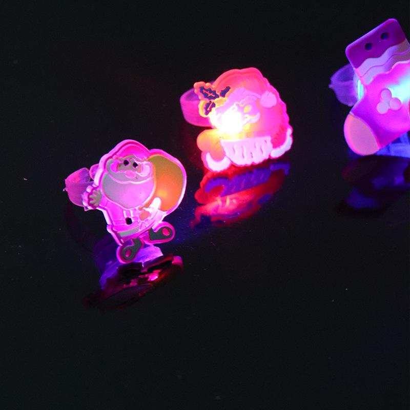 Children's Luminous Christmas Glitter Cartoon Ring Decorations