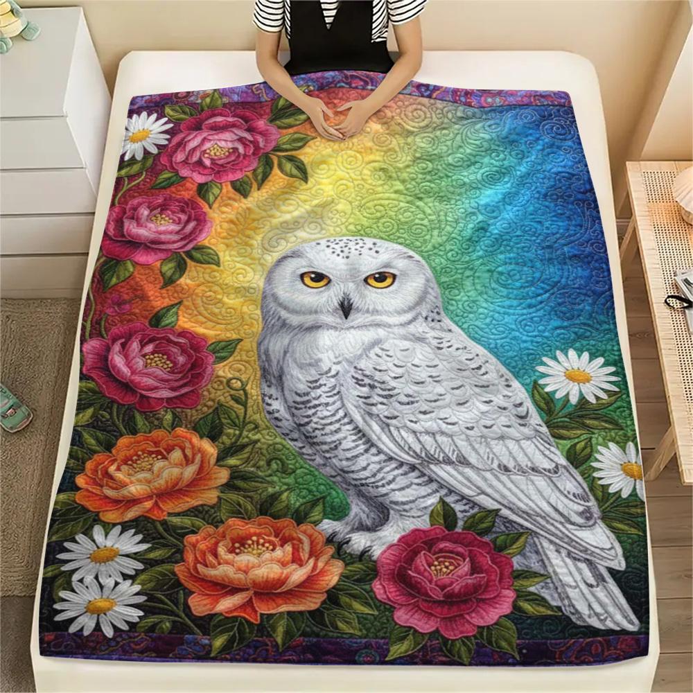 1PC Quilting Print FlAannel Blanket, High Quality Comfortable for All Seasons, Home Decor, Warmth and Comfort