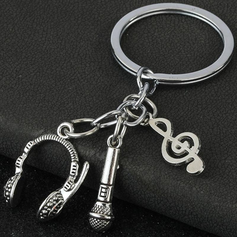 Double Theme Dance Headphone Keychain Artistic Alloy Accessory Compact Design Ballet Bag Charm Keyholder For Enthusiasts
