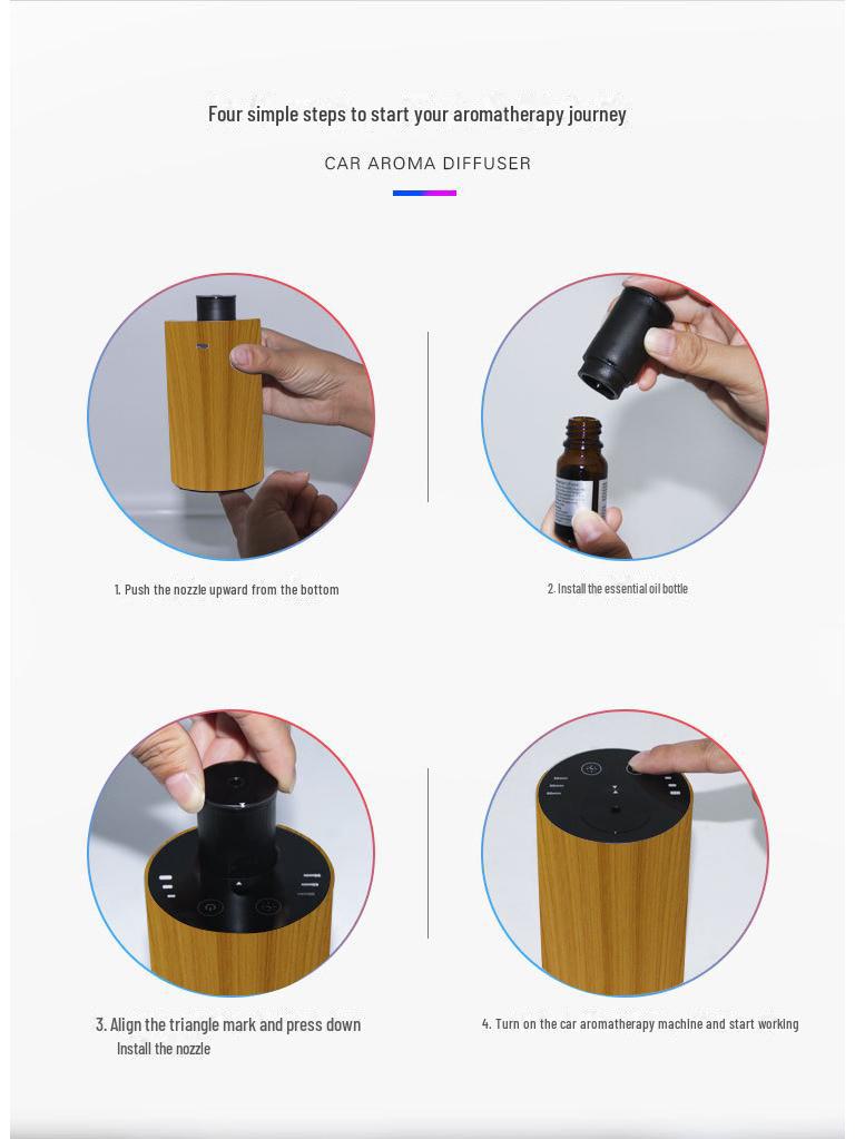 Kreativer Aromadiffusor mit Holzmaserung für Büro, Auto oder Zuhause