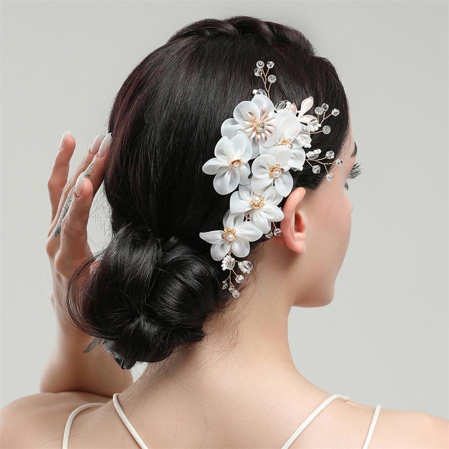 New Elegant Pearl Crystal Hairpin Wedding Bridal U-shaped Metal Hair Comb Forks for Women Hairstyle Clips Jewelry Accessories