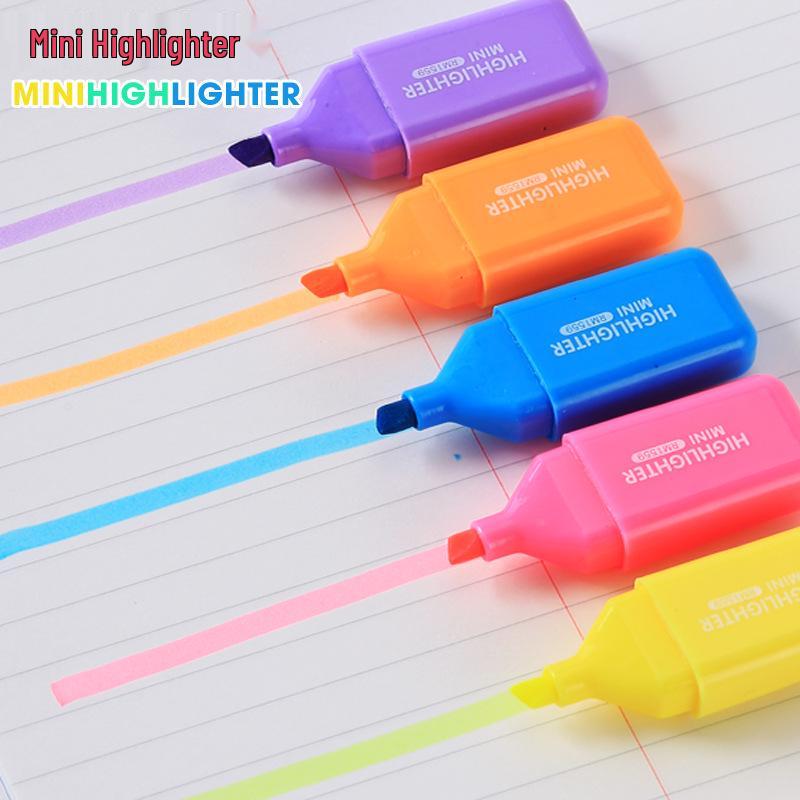 Bear Cartoon Fluorescent Pen Set, 1559: Mini Colored Marker Pens with Fun Bear Shapes