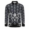 Trendy long-sleeve shirt with fierce tiger print, stylish and eye-catching.