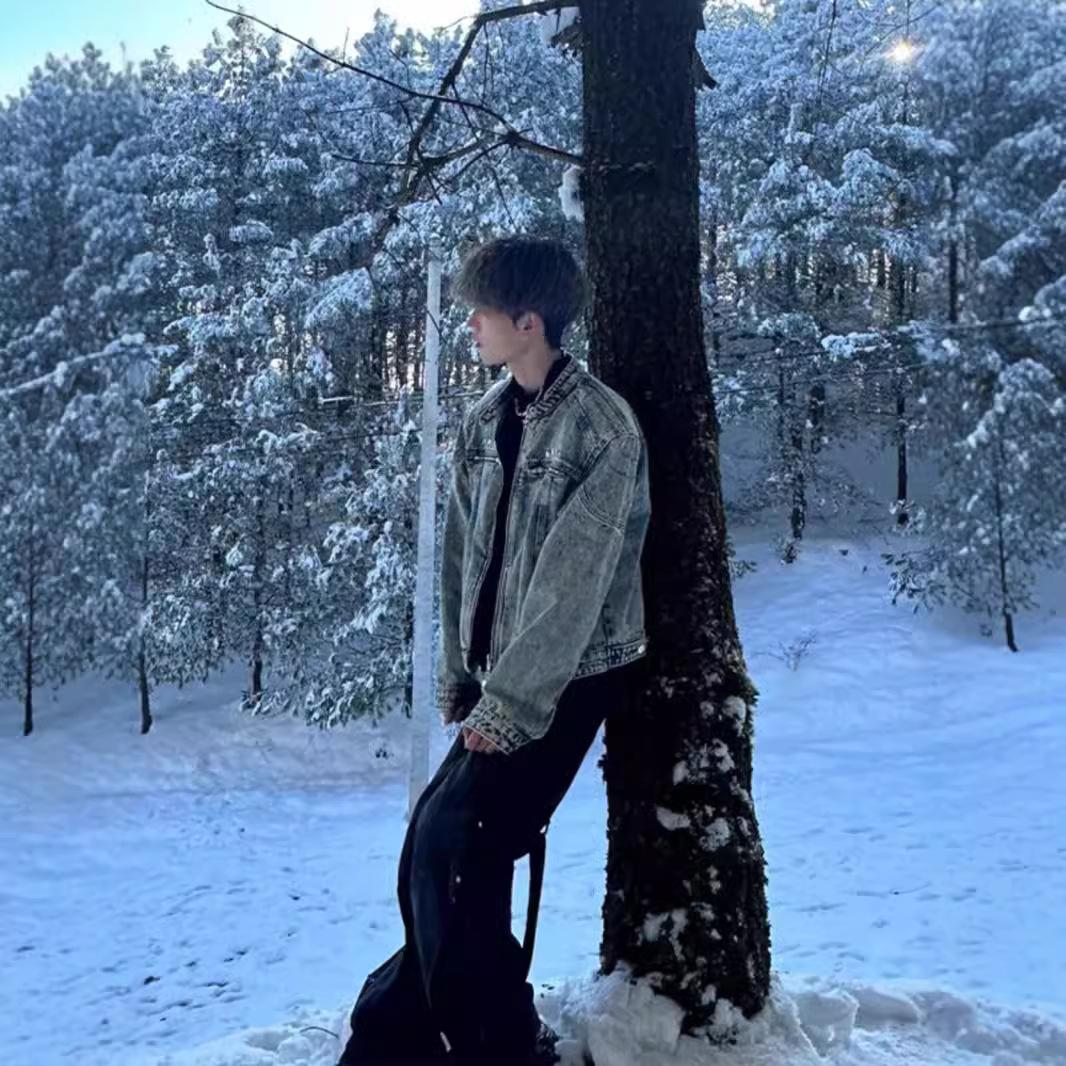 Американская короткая джинсовая куртка мужская — фото 3