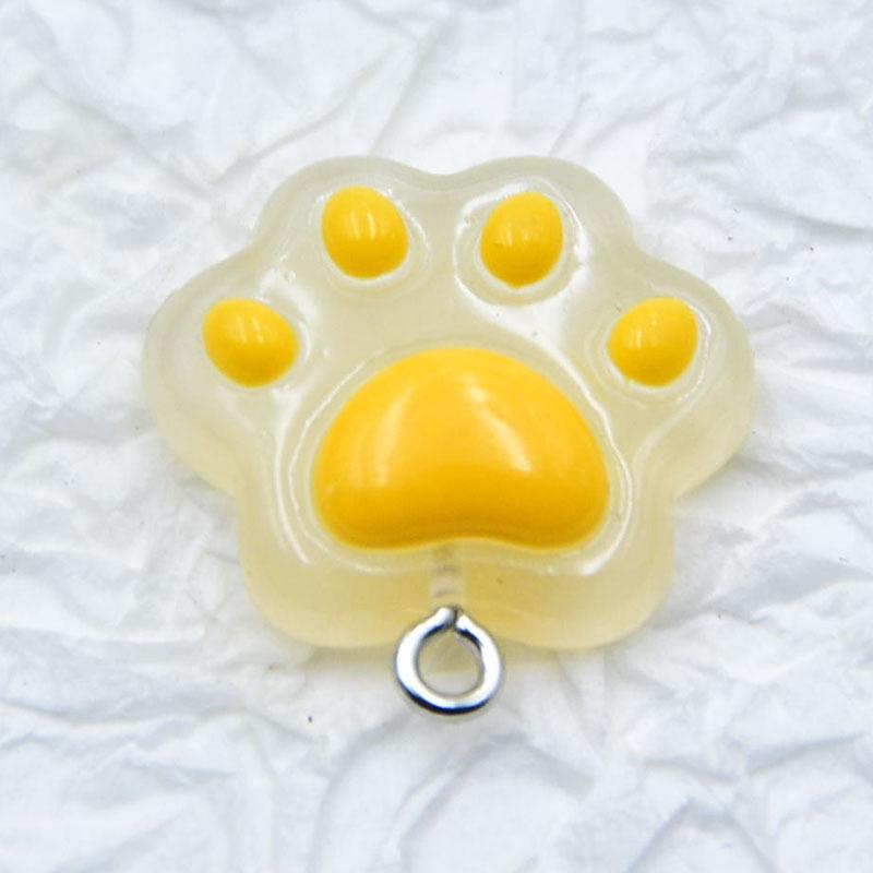 Luminous Resin Kitten Paw Pendant Charm Jewelry Accessory