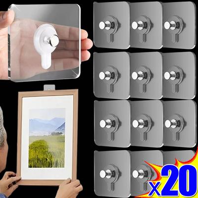 Adhesive Nails Wall Hooks Strong Poster Screw Stickers Wall Hook Closet Cabinet Shelf Pegs Wall Hook Hangers Kitchen Bathroom