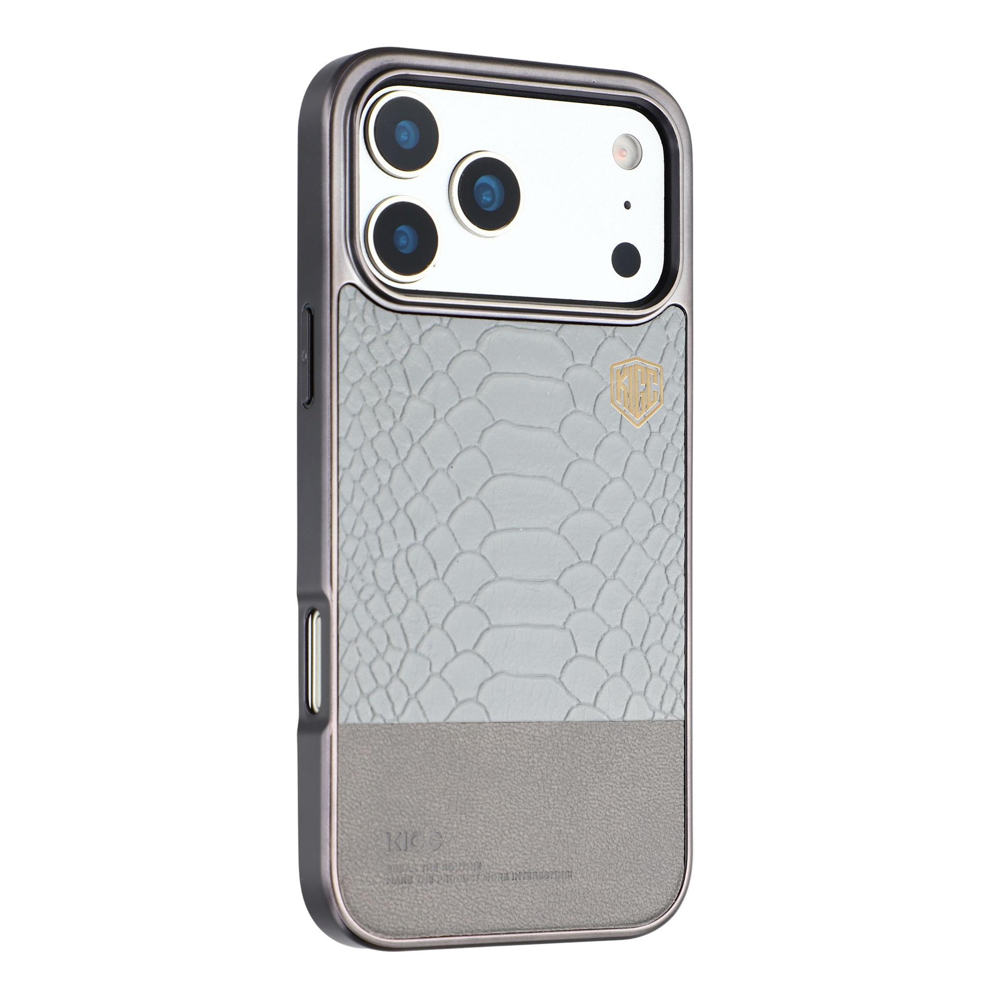 KIGC For iPhone 17 Pro Case Compatible with MagSafe Hybrid Phone Cover Crocodile Texture
