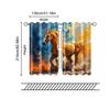 2 Pcs   Filtering Curtains (excluding Rods   Non-movable   Without Batteries) Colorful Horse for Use In Bedrooms and Living Rooms