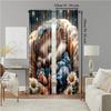2 pcs, versatile polyester transparent curtains for home decoration Sleeping Hedgehog for use in bedrooms and living rooms