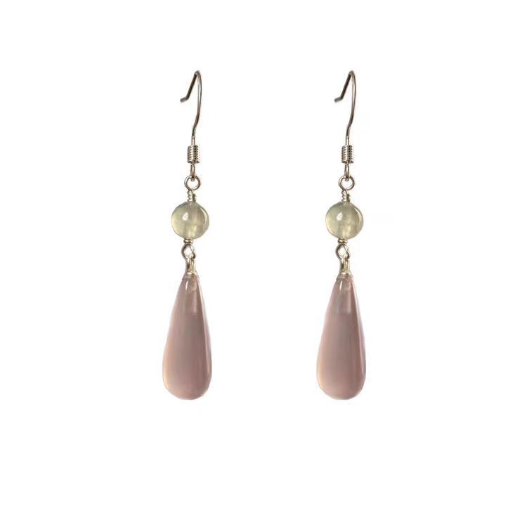 New Chinese Imitation Jade Water Drop Earrings, Versatile Femininity, Fashionable And Trendy Long Earrings, Retro And Sweet Earrings.