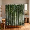 A Bathroom Shower Curtain Featuring Dense Plants And Wisteria Flowers, Includes 12 Hooks, Measuring 70.87*70.87Inch, Perfect For