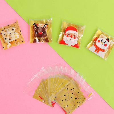100PCS Snowman Packaging Bag Santa Claus Cookie Bags Cute Christmas Candy Bag  Xmas