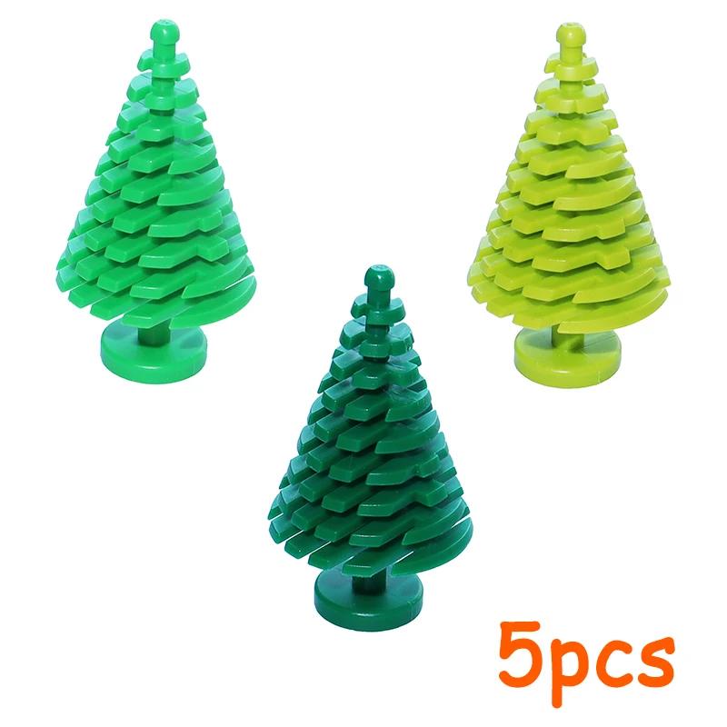 MOC Plants Accessories Bricks City Big Pine Tree Branch Bush Green Grass Flower Building Bricks 2417 2423 4727 6255 30176 33291