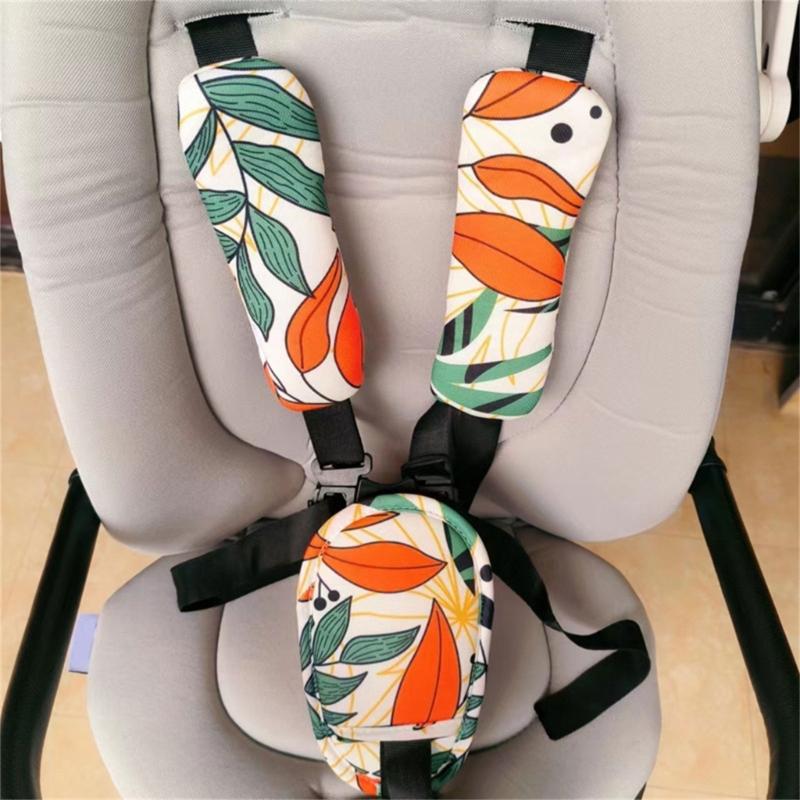 Universal Car Belt Covers Breathable Pram Belt Cushion 3 Pads Seat Belt Pad Provide a Comfortable Touch for Your Newborn
