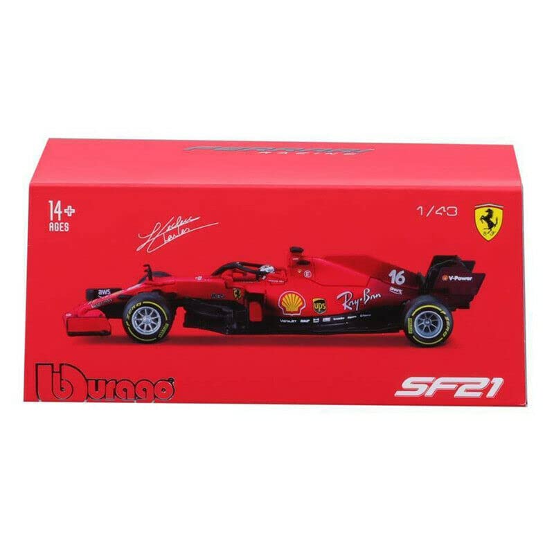 Bburago Scale Signature Series Ferrari F1 SF21 Charles Leclerc 2021 FERRARI FORMULA 1 F1 SF21 Leclerc Race Sports Car Diecast Model 1/43 #16