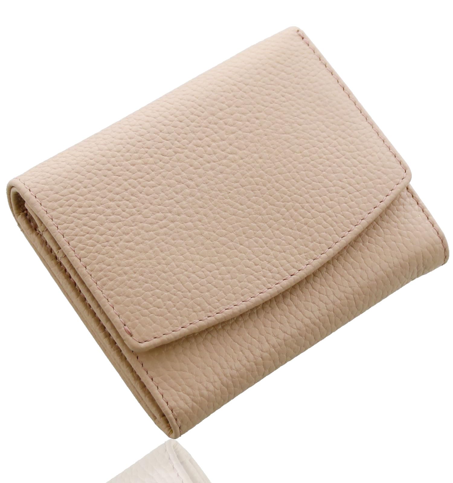 Женский складной кошелек Mia Borsa, Популярный компактный кошелек из натуральной кожи (Дымчато-розовый)