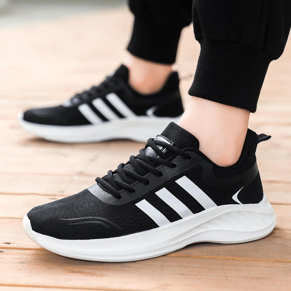 Men's and Women's Same Mesh Breathable Sneakers Classic Three-bar Lightweight Running Sneakers Fashion Versatile Student Shoes