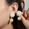 New Baroque Style Handmade Pearl Flower Earrings For Women Statement Ear Studs Jewelry Gift