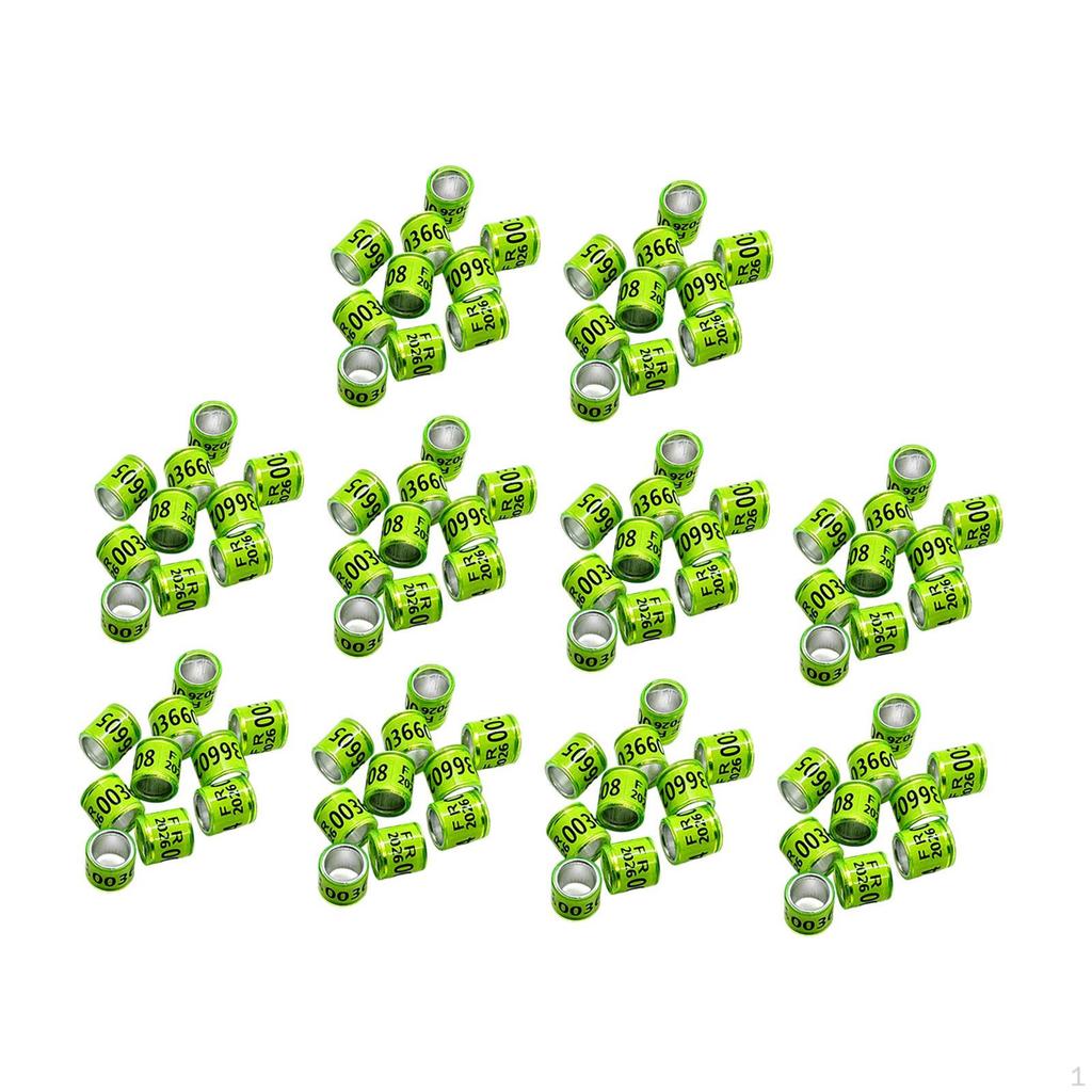 100 Pieces Pigeon Leg Rings Dove Poultry Supplies Reusable Identifying Bands Tags for