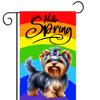 Spring Garden Ag Yorkshire Terrier Rainbow Background Yorkie Dog Lover Decor XXH LLP LLX