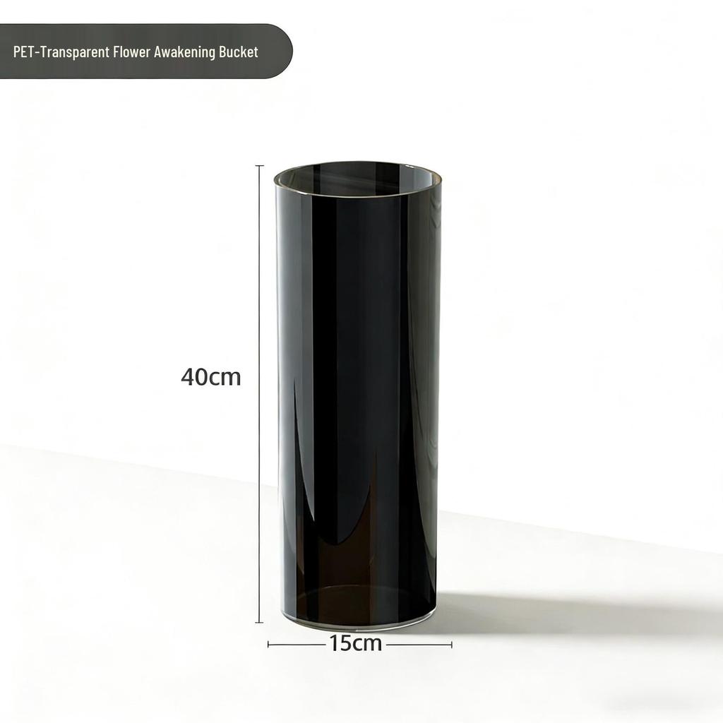 Acrylic Transparent Vase for Flower Arrangements and Lucky Bamboo - Large Straight Cylinder Design