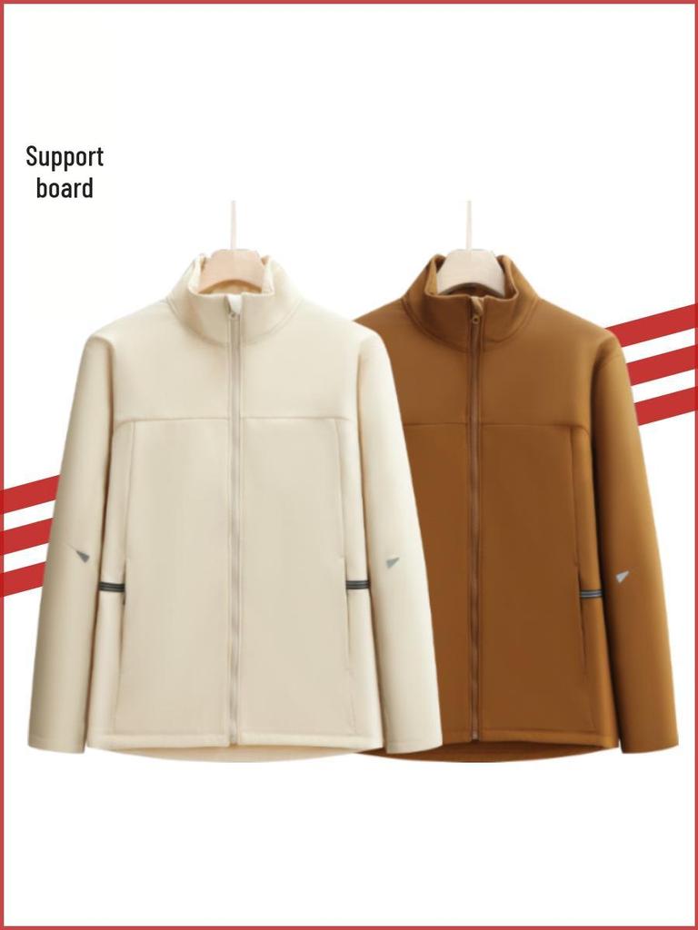 Autumn & Winter Stand Collar Velvet Windbreaker: Custom Team Outdoor Activities & Cultural Advertising Jacket.