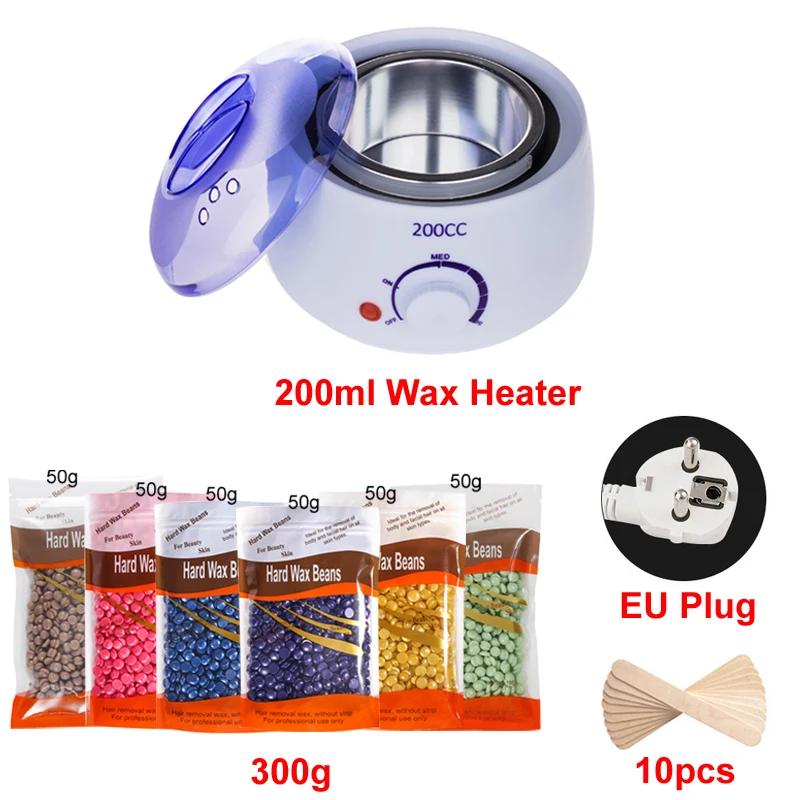 Wachserhitzer Wärmer Maschine zur Haarentfernung Depilation Wachs Dippen Epilierer Paraffin Topf und Holzstäbchen Set