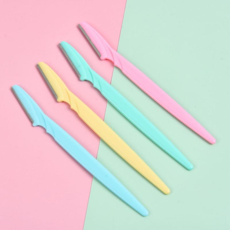 6PCSSafety Eyebrow Razor Straight Handle Anti-Scratch Men and Women Special Eyebrow Razor Beginner Eyebrow Shaving Razor