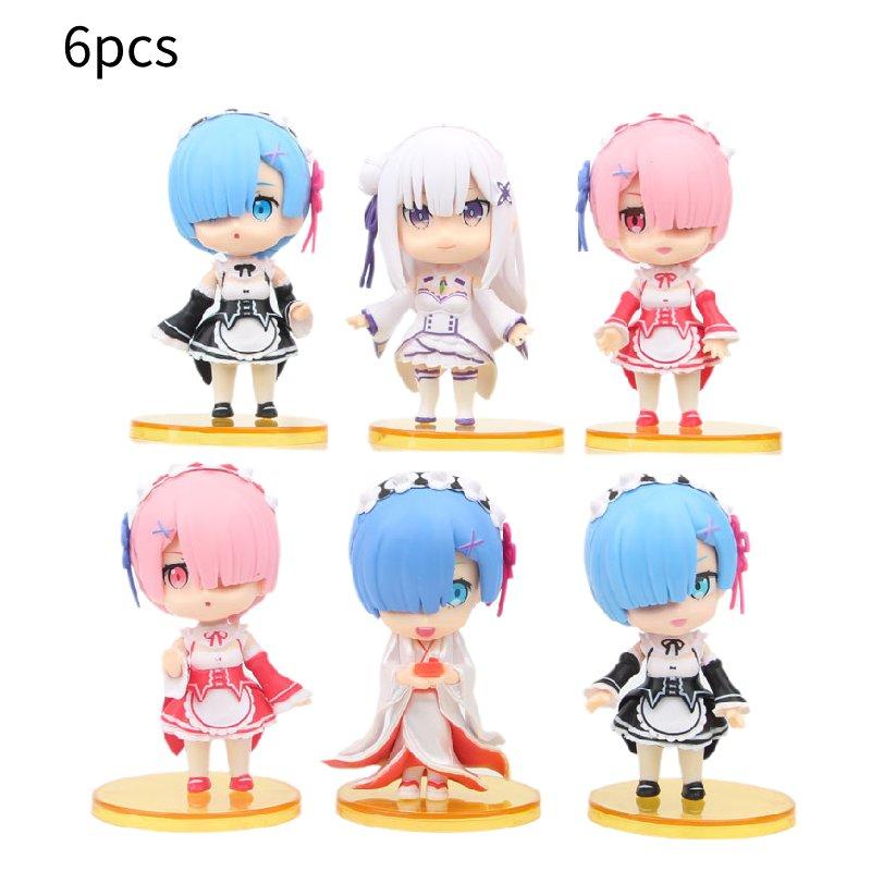 A Life In Different World From Zero Characters Toys Model Gift 6pcs Decoration