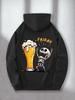 Men's Hoodie- Casual Pullover Sweatshirt(Friday Party Pattern), Hooded Crew Neck, Long Sleeve for