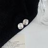 Xintaixi S925 Sterling Silver Brushed Irregular Round Stud Earrings - Women's Niche Design Jewelry, New Korean Style Accessories