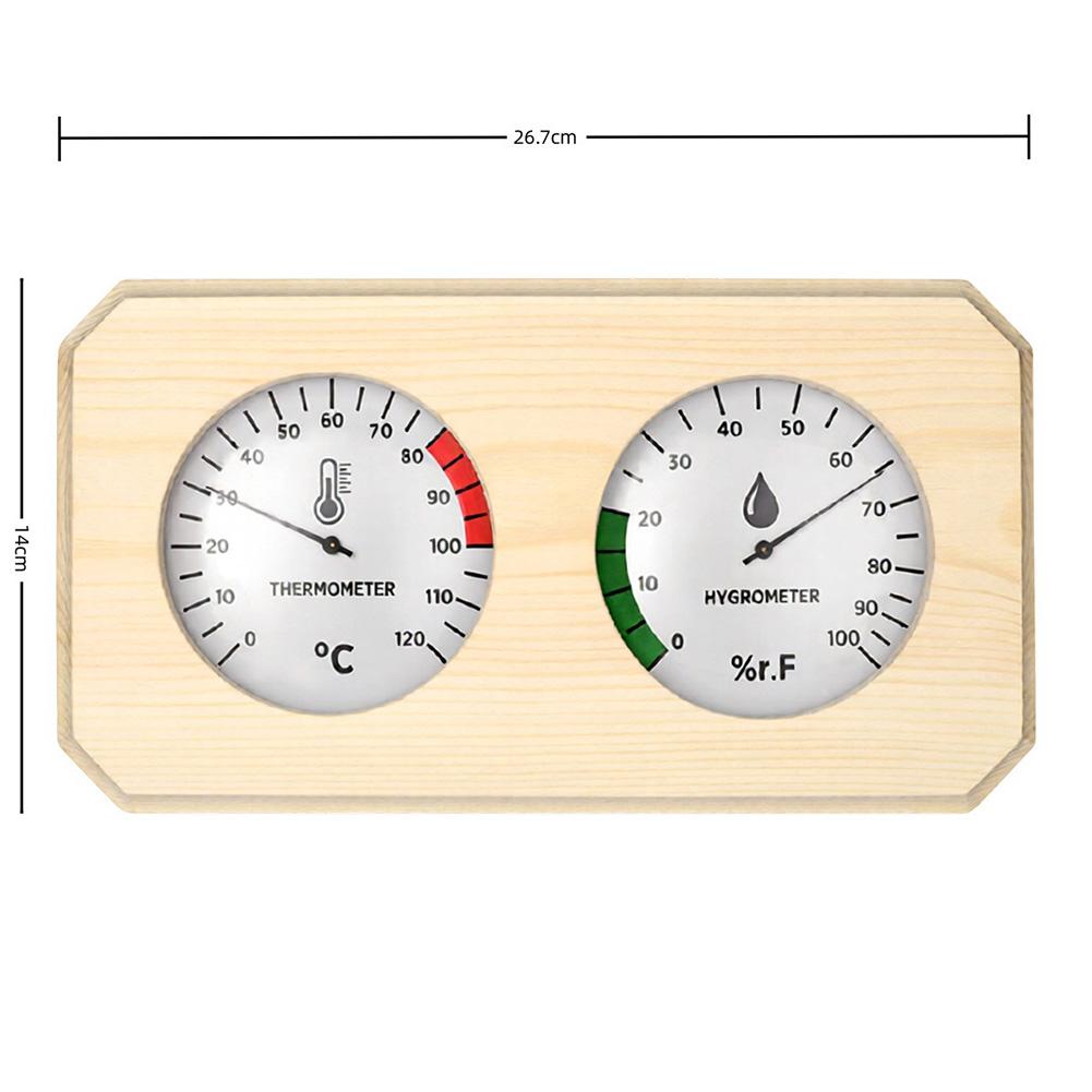 

1PCS Wooden Temperature/Humidity Meter Wall Mounted Sauna Spa Accessory Thermometer Hygrometer For Hotel Sauna Room China Mainland