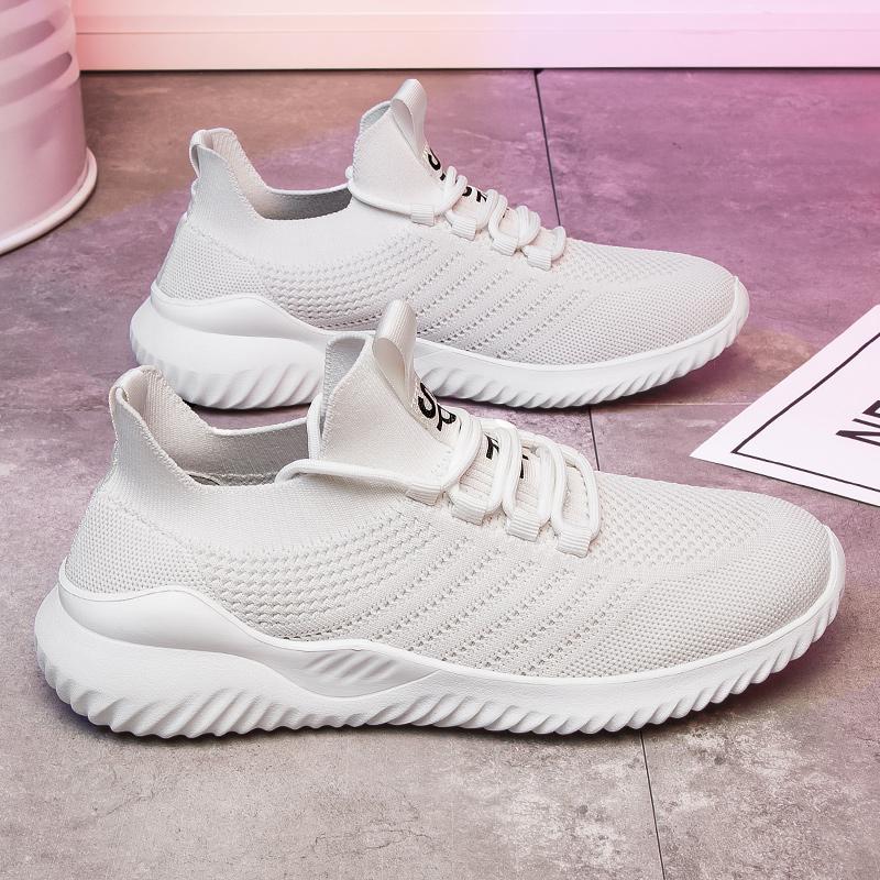 Whtie Men's Shoes 2025 Mesh Breathable Comfortable Sports Shoes Soft Sole Lightweight and Fashionable Casual Shoes Couple Shoes