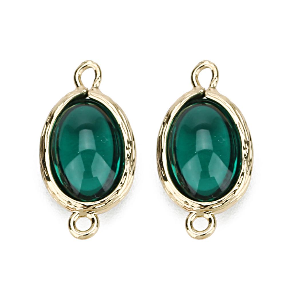 5Pcs/Lot 12×23mm Glass Pendant Smooth Colored Double Hole 2mm Pendant For Women's Earrings Making Diy Charm Bracelet Supplies