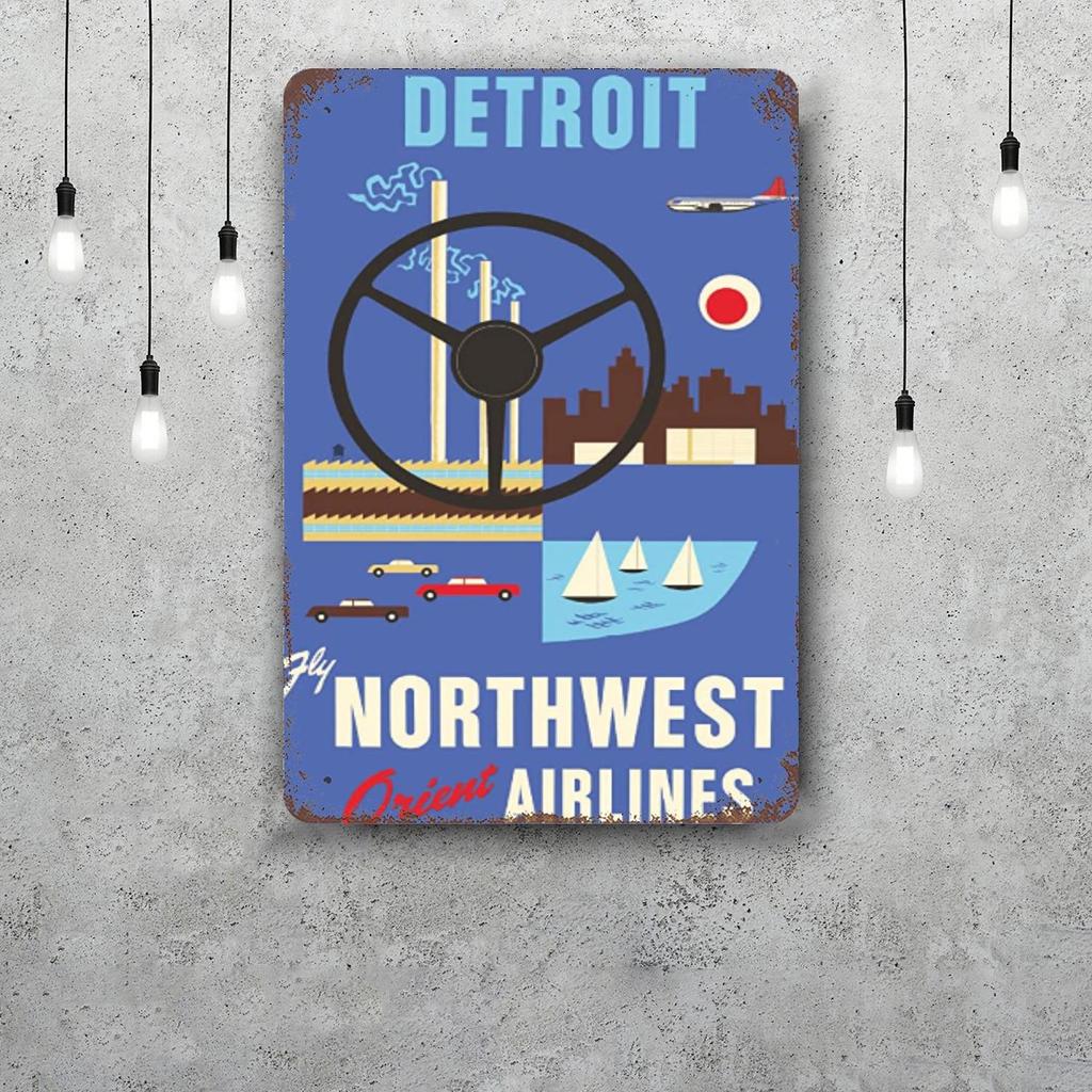 detroit Funny Bar Metal Sign Retro Plaque Vintage Sign Alcohol Drinker Pub Club Man Cave Kitchen Wall Decoration