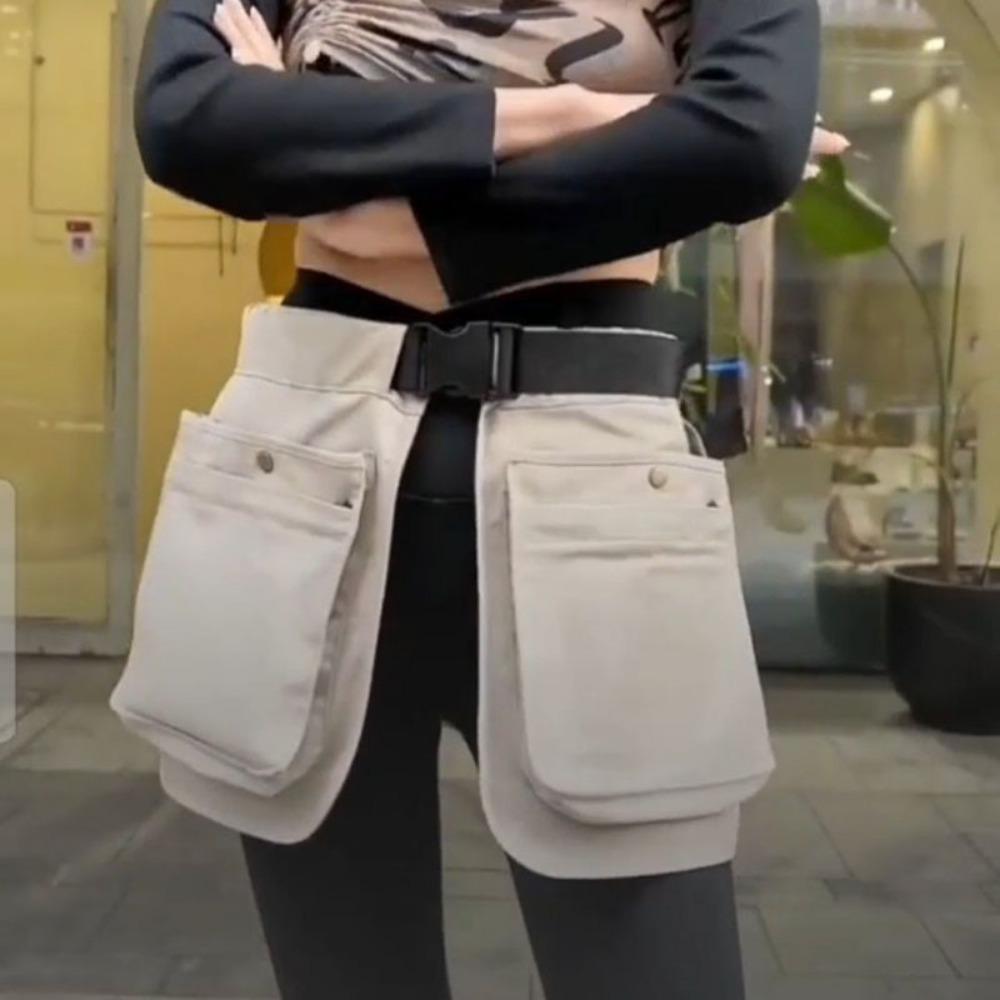 Multi-functional Waist Pack Black Fanny Pack Tool Pouch Apron Belt Bag  Camping
