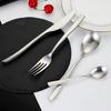 304 Stainless Steel Spoon Hotel High-end High-grade Thickened Spoon Fork Creative Coffee Spoon Sanding Knife, Fork and Spoon Set